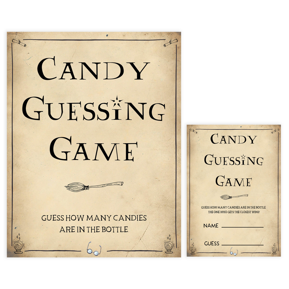 Candy Guessing Baby Game, Wizard baby shower games, printable baby shower games, Harry Potter baby games, Harry Potter baby shower, fun baby shower games,  fun baby ideas