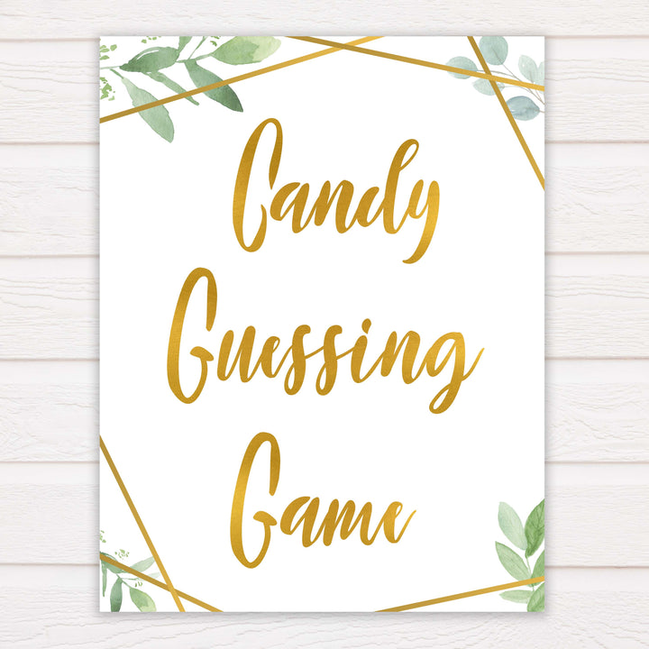 gold geometric candy guessing game baby shower games, printable baby shower games, fun baby games, popular baby games, gold baby games