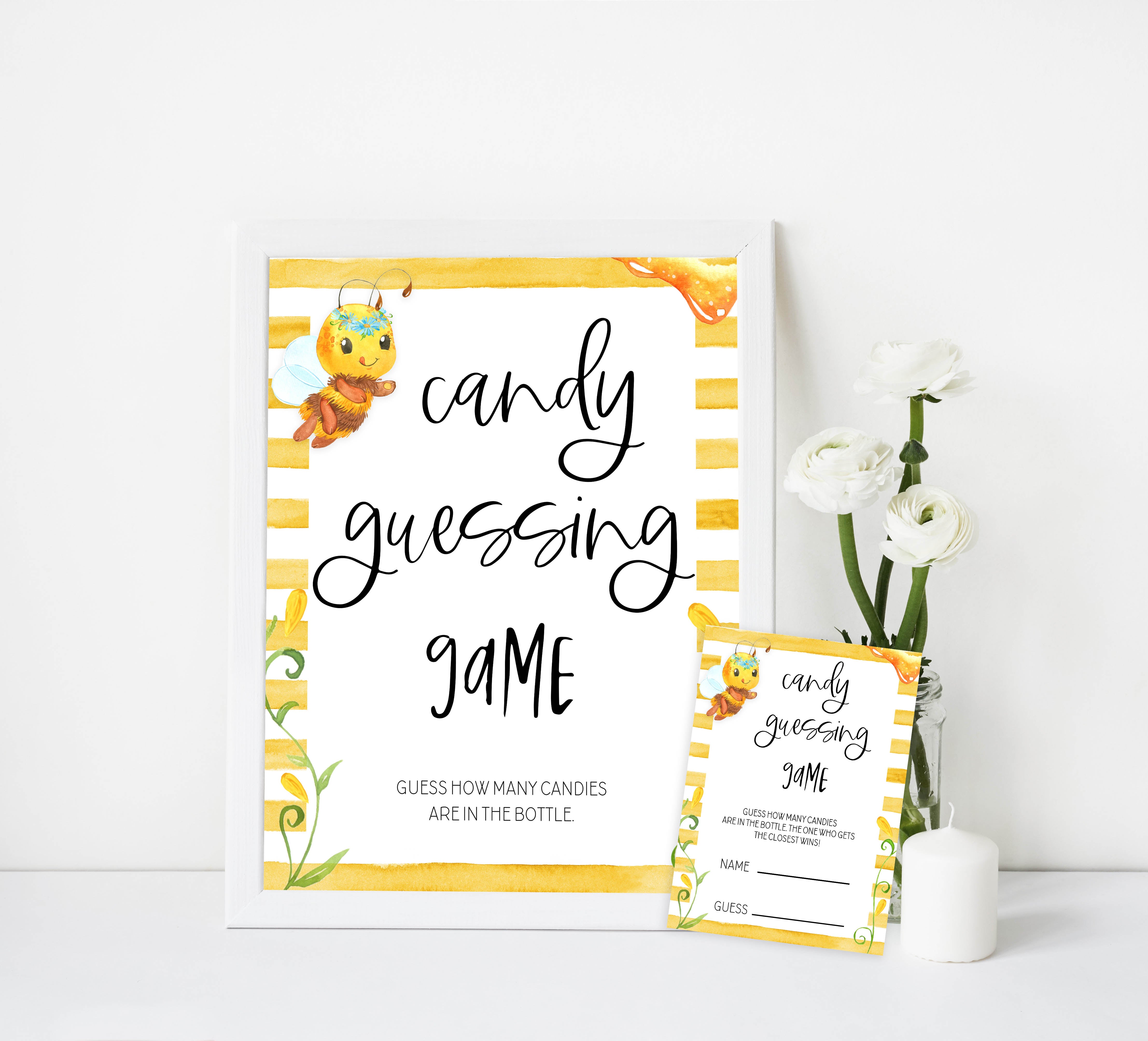 candy guessing game, Printable baby shower games, mommy bee fun baby games, baby shower games, fun baby shower ideas, top baby shower ideas, mommy to bee baby shower, friends baby shower ideas
