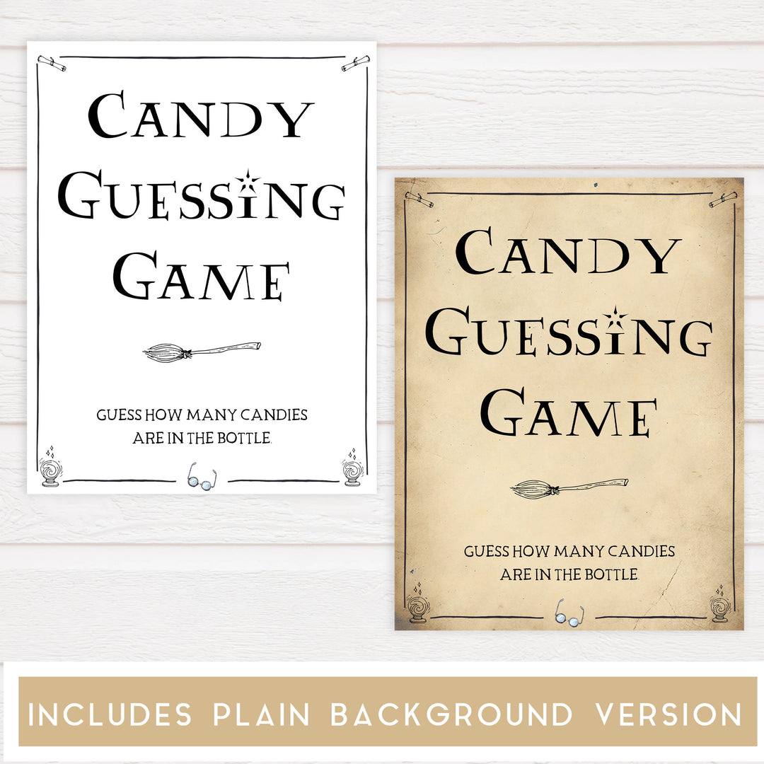 Candy Guessing Baby Game, Wizard baby shower games, printable baby shower games, Harry Potter baby games, Harry Potter baby shower, fun baby shower games,  fun baby ideas