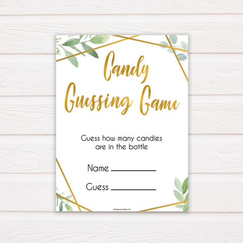 gold geometric candy guessing game baby shower games, printable baby shower games, fun baby games, popular baby games, gold baby games