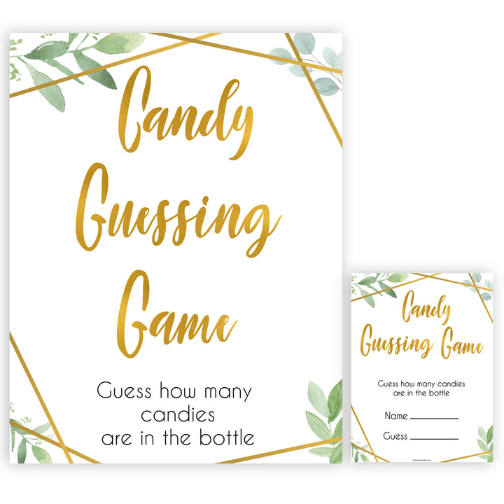 gold geometric candy guessing game baby shower games, printable baby shower games, fun baby games, popular baby games, gold baby games