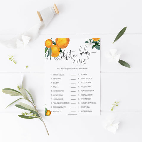 celebrity baby name game, Printable baby shower games, little cutie baby games, baby shower games, fun baby shower ideas, top baby shower ideas, little cutie baby shower, baby shower games, fun little cutie baby shower ideas, citrus baby shower games, citrus baby shower, orange baby shower