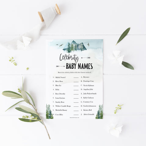 celebrity baby names game, Printable baby shower games, adventure awaits baby games, baby shower games, fun baby shower ideas, top baby shower ideas, adventure awaits baby shower, baby shower games, fun adventure baby shower ideas