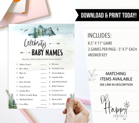 celebrity baby names game, Printable baby shower games, adventure awaits baby games, baby shower games, fun baby shower ideas, top baby shower ideas, adventure awaits baby shower, baby shower games, fun adventure baby shower ideas