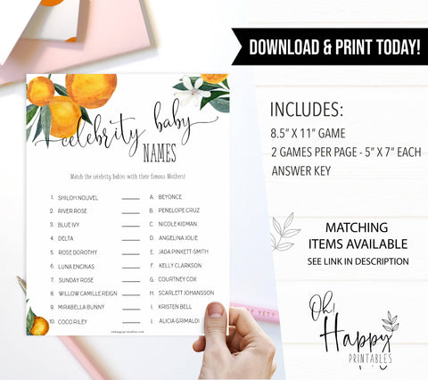 celebrity baby name game, Printable baby shower games, little cutie baby games, baby shower games, fun baby shower ideas, top baby shower ideas, little cutie baby shower, baby shower games, fun little cutie baby shower ideas, citrus baby shower games, citrus baby shower, orange baby shower