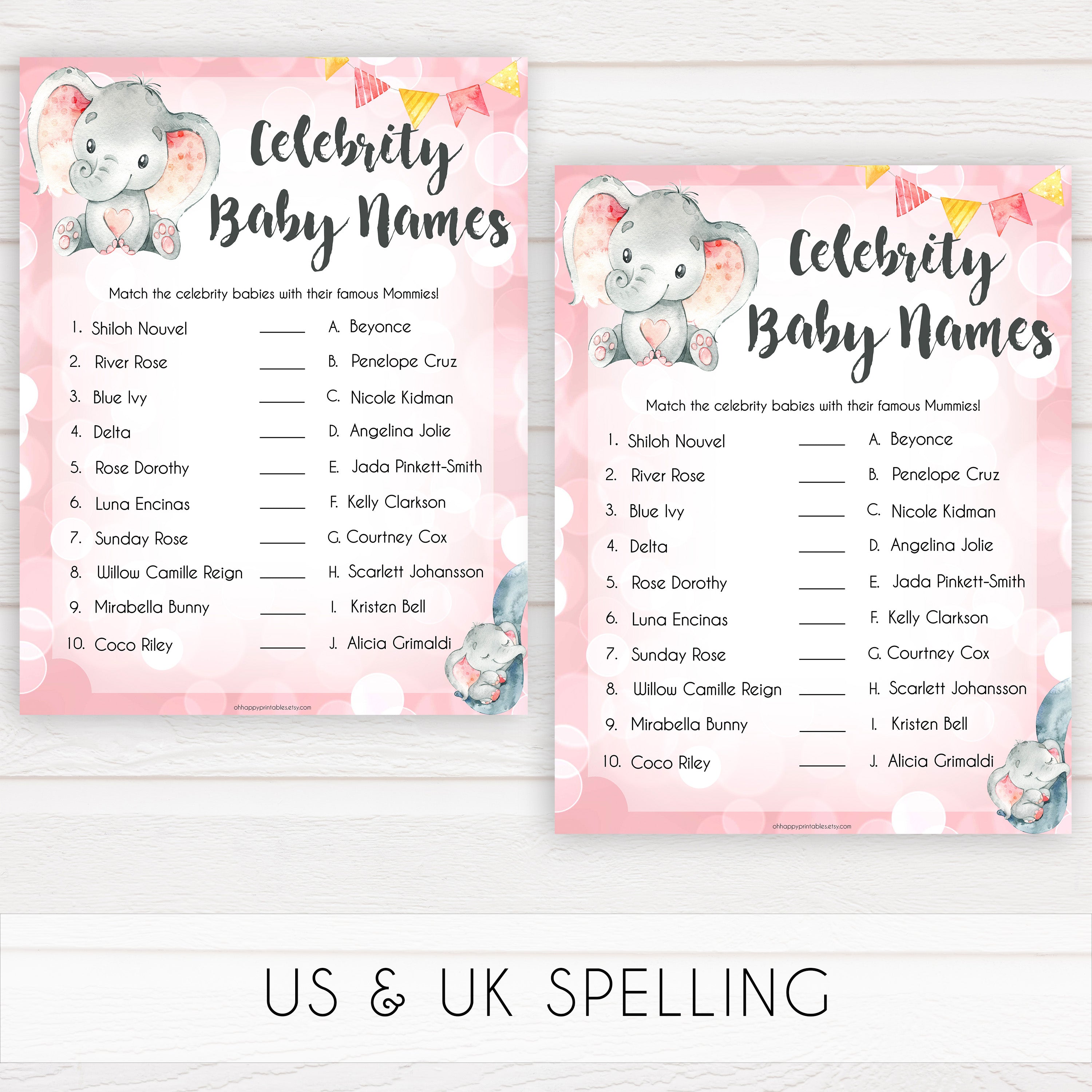 pink elephant baby games, celebrity baby names baby shower games, printable baby shower games, baby shower games, fun baby games, popular baby games, pink baby games