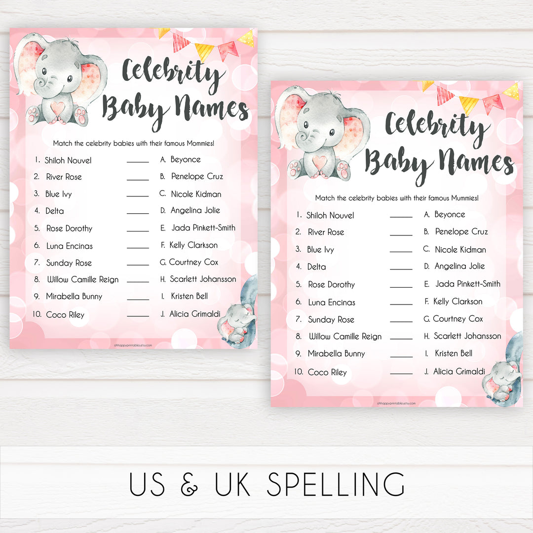 pink elephant baby games, celebrity baby names baby shower games, printable baby shower games, baby shower games, fun baby games, popular baby games, pink baby games