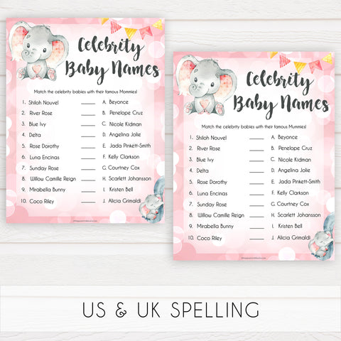 pink elephant baby games, celebrity baby names baby shower games, printable baby shower games, baby shower games, fun baby games, popular baby games, pink baby games