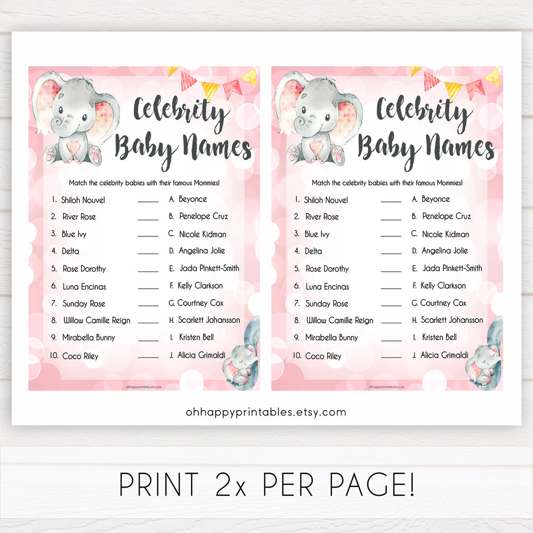 pink elephant baby games, celebrity baby names baby shower games, printable baby shower games, baby shower games, fun baby games, popular baby games, pink baby games