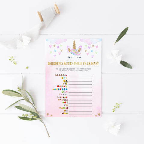 childrens books emoji pictionary game, Printable baby shower games, unicorn baby games, baby shower games, fun baby shower ideas, top baby shower ideas, unicorn baby shower, baby shower games, fun unicorn baby shower ideas