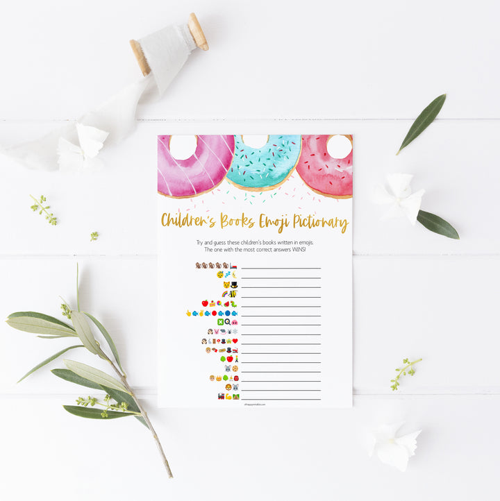 childrens books emoji pictionary game, Printable baby shower games, donut baby games, baby shower games, fun baby shower ideas, top baby shower ideas, donut sprinkles baby shower, baby shower games, fun donut baby shower ideas