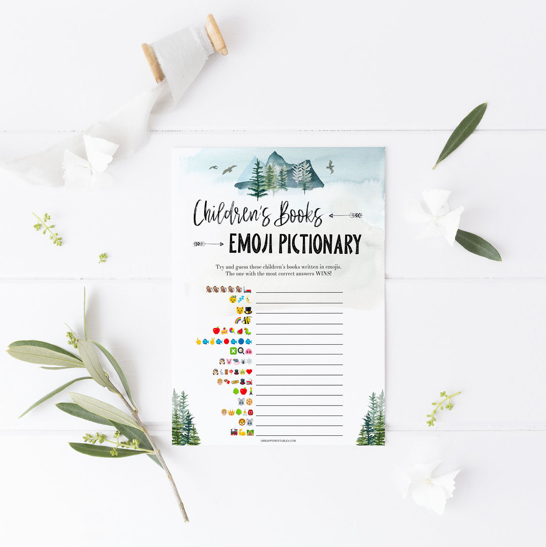 childrens books emoji pictionary game, Printable baby shower games, adventure awaits baby games, baby shower games, fun baby shower ideas, top baby shower ideas, adventure awaits baby shower, baby shower games, fun adventure baby shower ideas