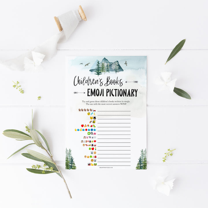 childrens books emoji pictionary game, Printable baby shower games, adventure awaits baby games, baby shower games, fun baby shower ideas, top baby shower ideas, adventure awaits baby shower, baby shower games, fun adventure baby shower ideas