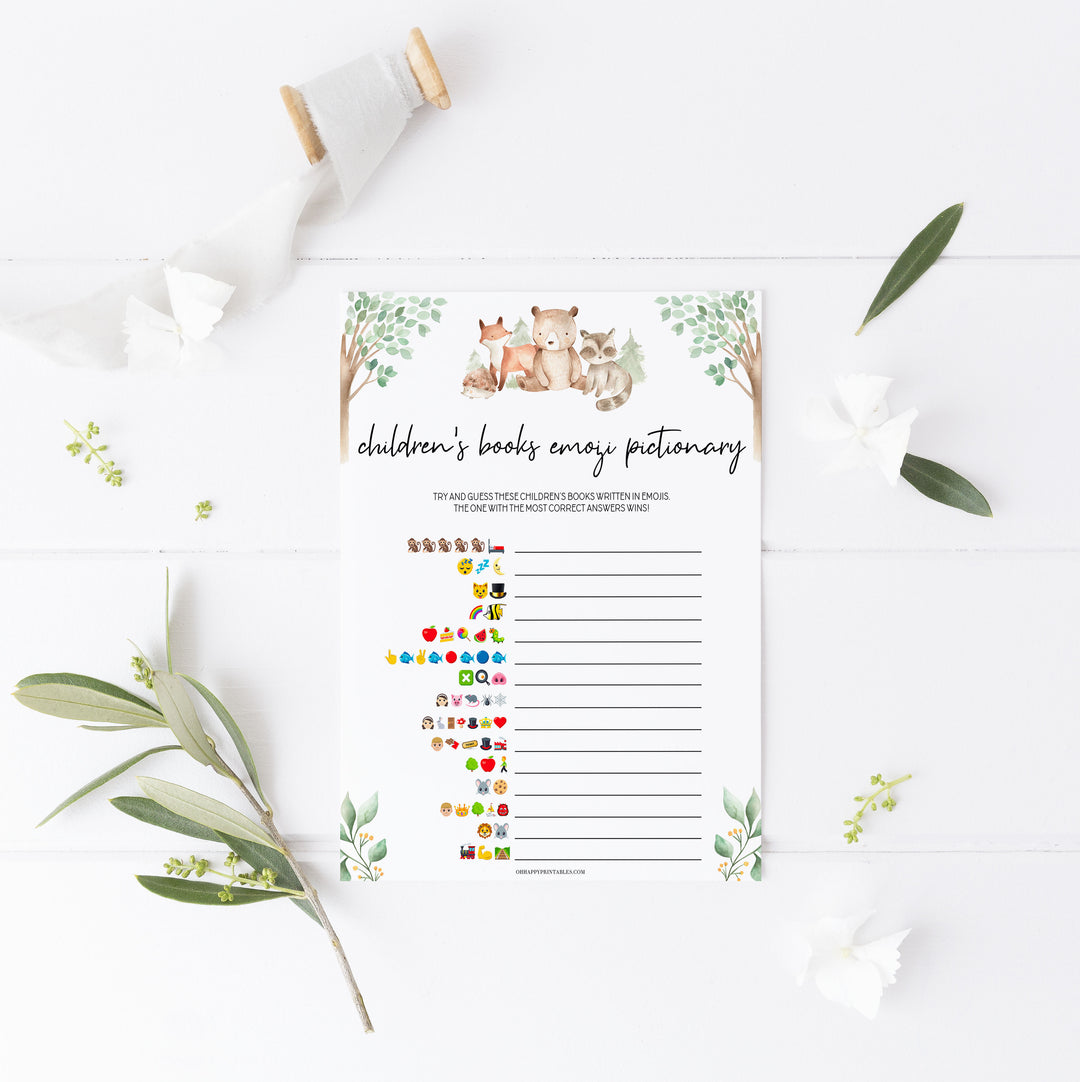 childrens books emoji pictionary games, Printable baby shower games, woodland animals baby games, baby shower games, fun baby shower ideas, top baby shower ideas, woodland baby shower, baby shower games, fun woodland animals baby shower ideas