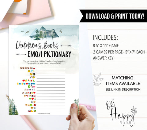 childrens books emoji pictionary game, Printable baby shower games, adventure awaits baby games, baby shower games, fun baby shower ideas, top baby shower ideas, adventure awaits baby shower, baby shower games, fun adventure baby shower ideas