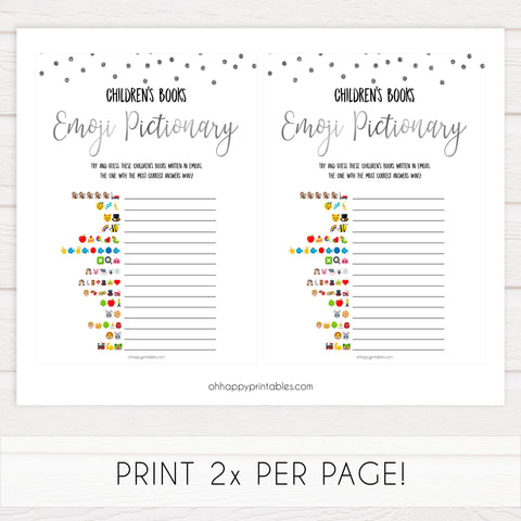 childrens books emoji pictionary, Printable baby shower games, baby silver glitter fun baby games, baby shower games, fun baby shower ideas, top baby shower ideas, silver glitter shower baby shower, friends baby shower ideas