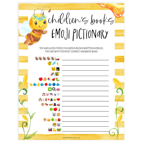 Childrens books emoji pictionary, Printable baby shower games, mommy bee fun baby games, baby shower games, fun baby shower ideas, top baby shower ideas, mommy to bee baby shower, friends baby shower ideas