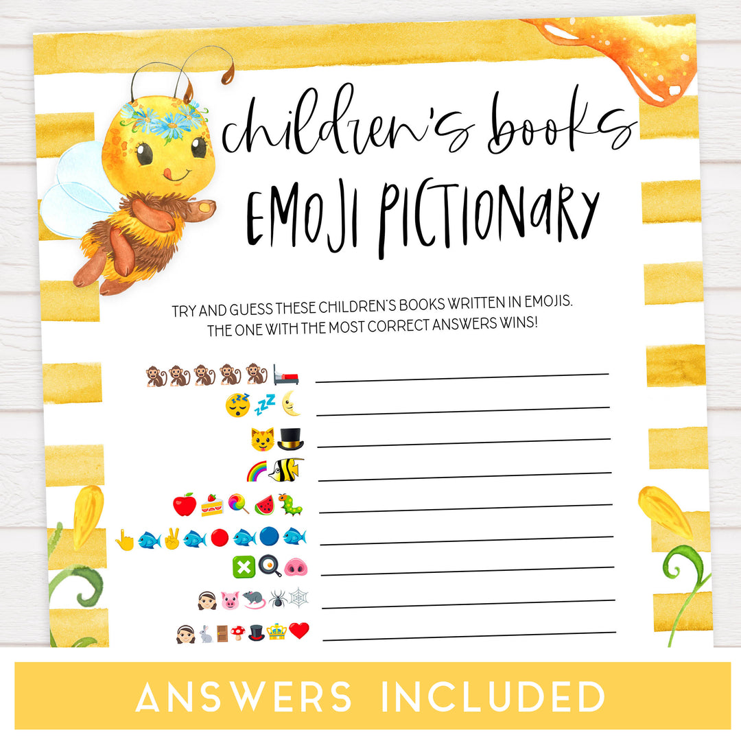 Childrens books emoji pictionary, Printable baby shower games, mommy bee fun baby games, baby shower games, fun baby shower ideas, top baby shower ideas, mommy to bee baby shower, friends baby shower ideas