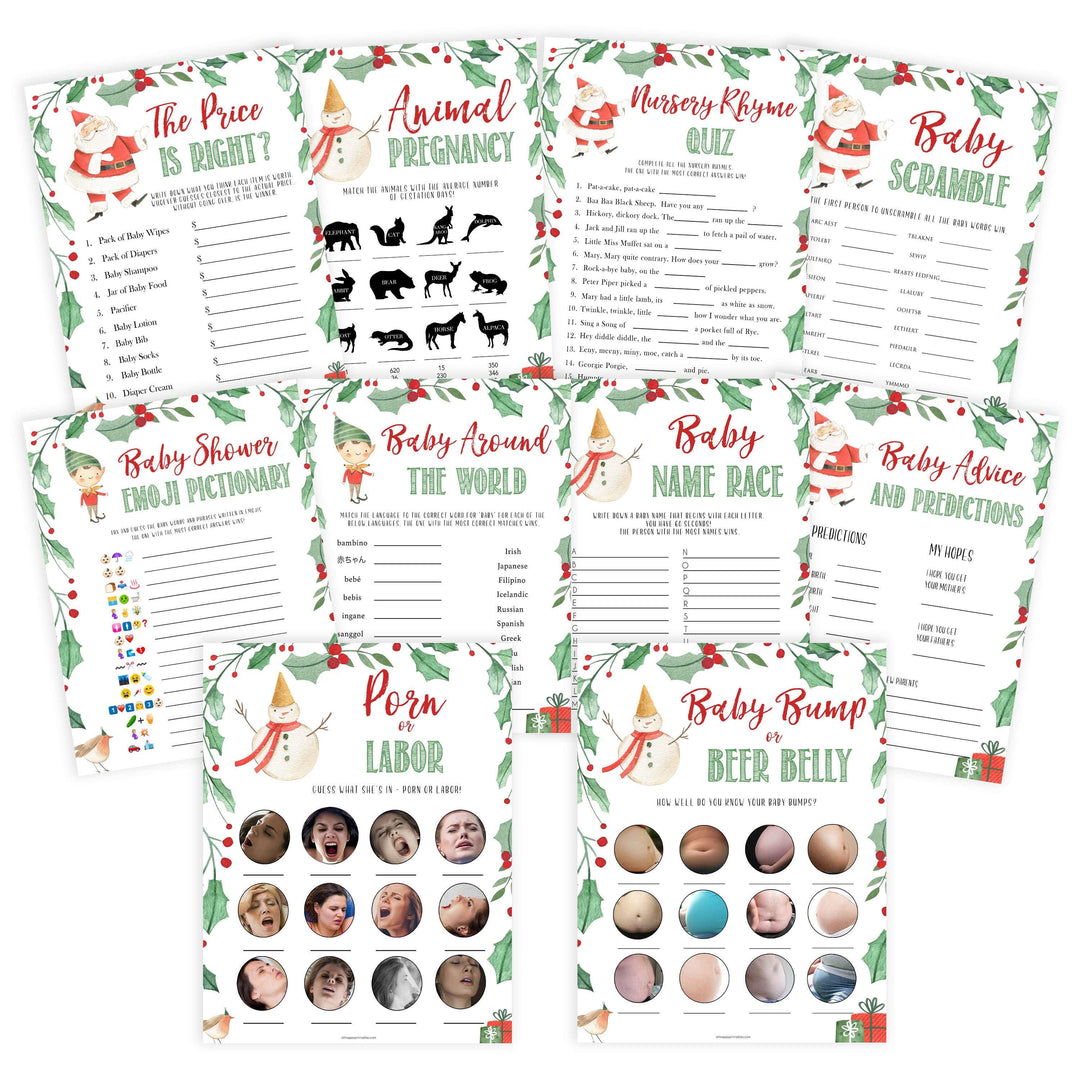 Christmas baby shower games, 10 baby shower games, festive baby shower games, best baby shower games, top 10 baby games, baby shower ideas, baby shower games