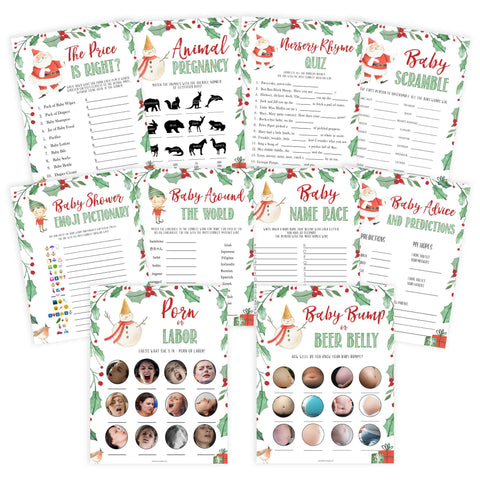 Christmas baby shower games, 10 baby shower games, festive baby shower games, best baby shower games, top 10 baby games, baby shower ideas, baby shower games