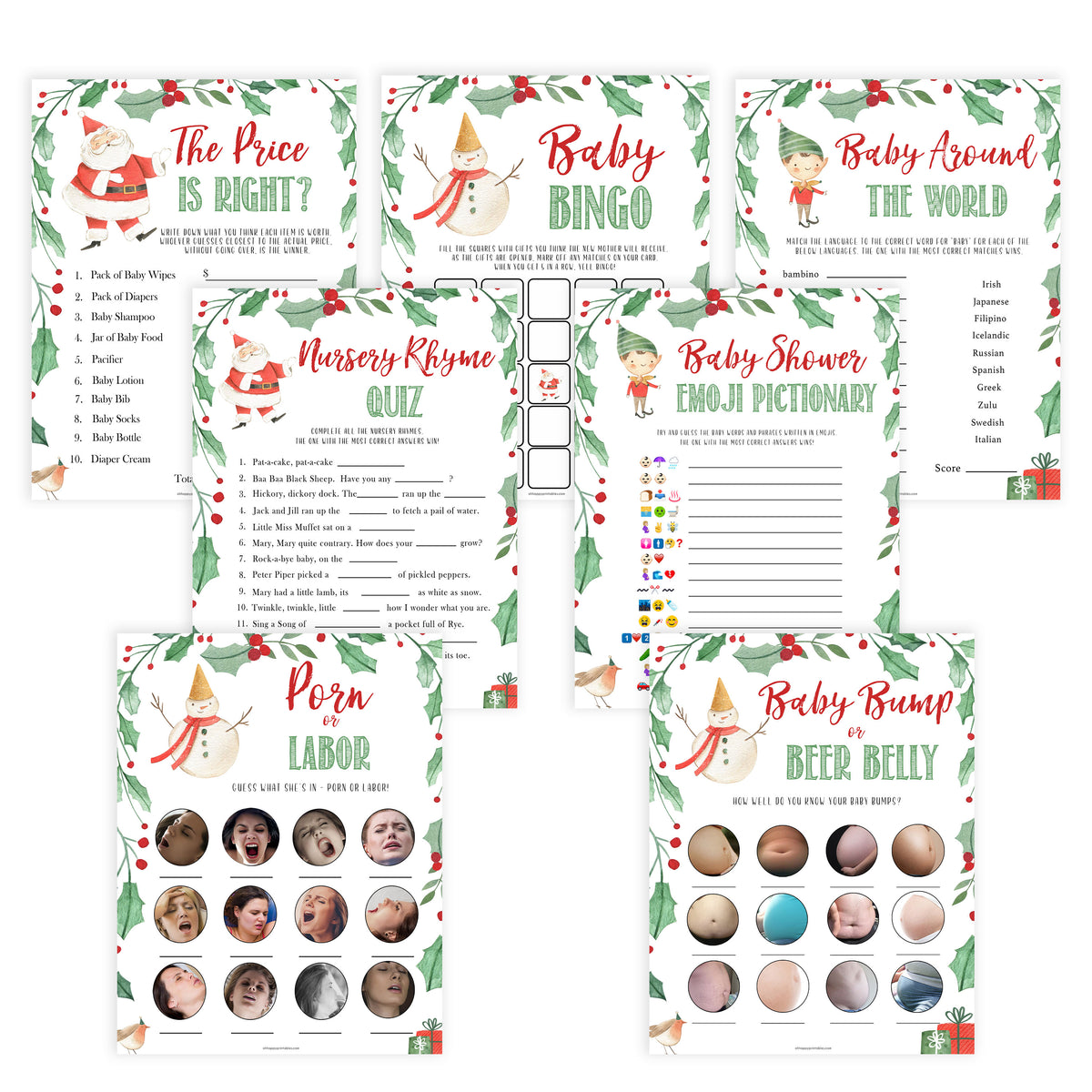 Christmas baby shower games, 7 baby shower games, festive baby shower games, best baby shower games, top 10 baby games, baby shower ideas, baby shower games