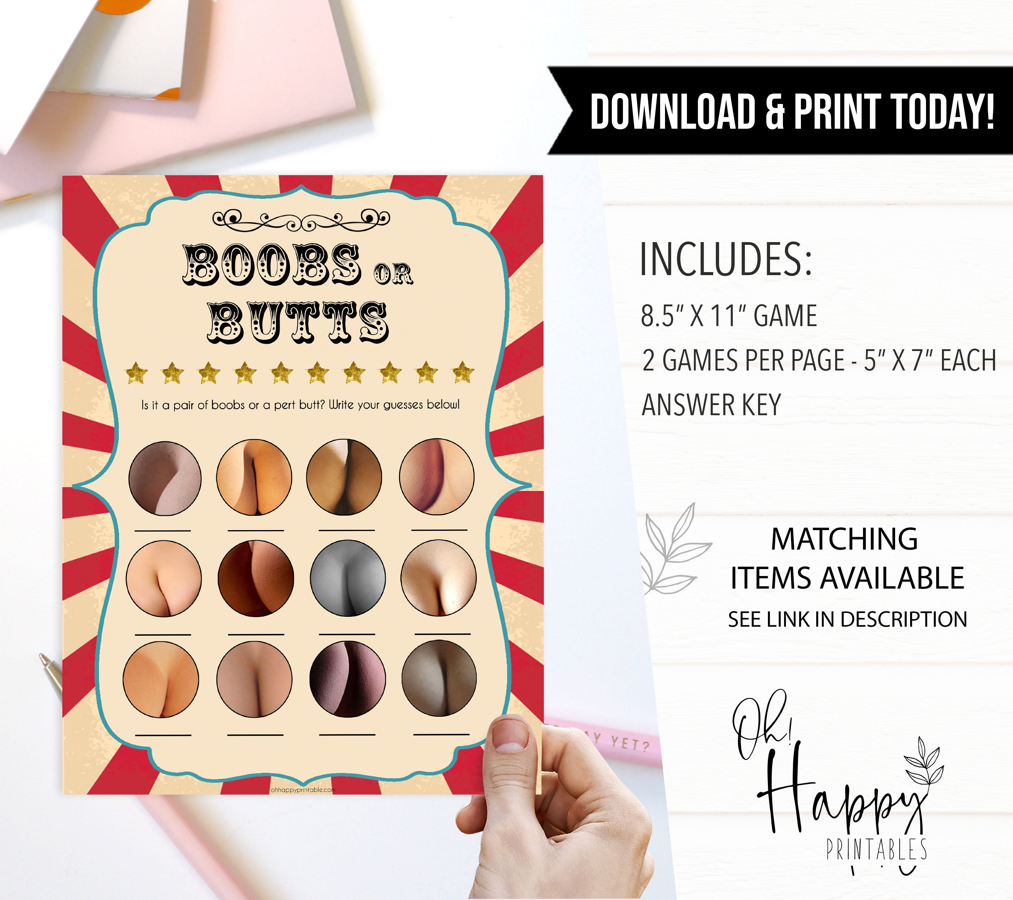 boobs or butts baby game, Printable baby shower games, circus fun baby games, baby shower games, fun baby shower ideas, top baby shower ideas, carnival baby shower, circus baby shower ideas