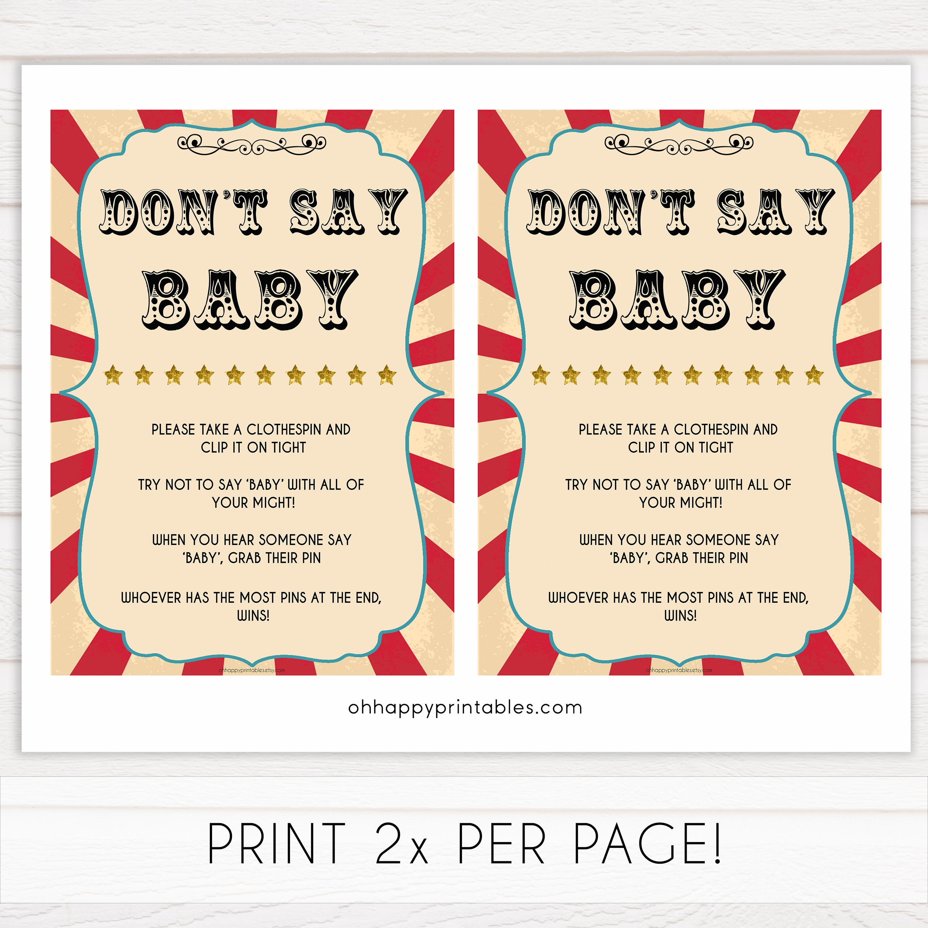 Circus dont say baby baby shower games, circus baby games, carnival baby games, printable baby games, fun baby games, popular baby games, carnival baby shower, carnival theme