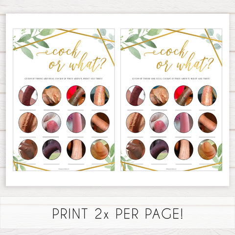 Gold geometric cock or what game, bachelorette games, bridal shower games, adult bridal games, fun bachelorette games, top bridal shower games, top bachelorette games, top 10 bridal games