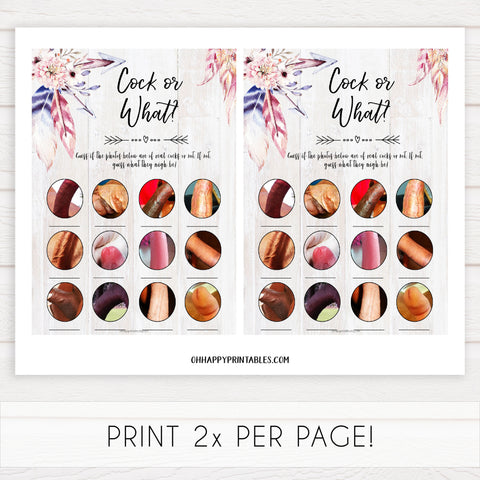 boho cock or what game, bachelorette games, bridal shower games, adult bridal games, fun bachelorette games, top bridal shower games, top bachelorette games, top 10 bridal games
