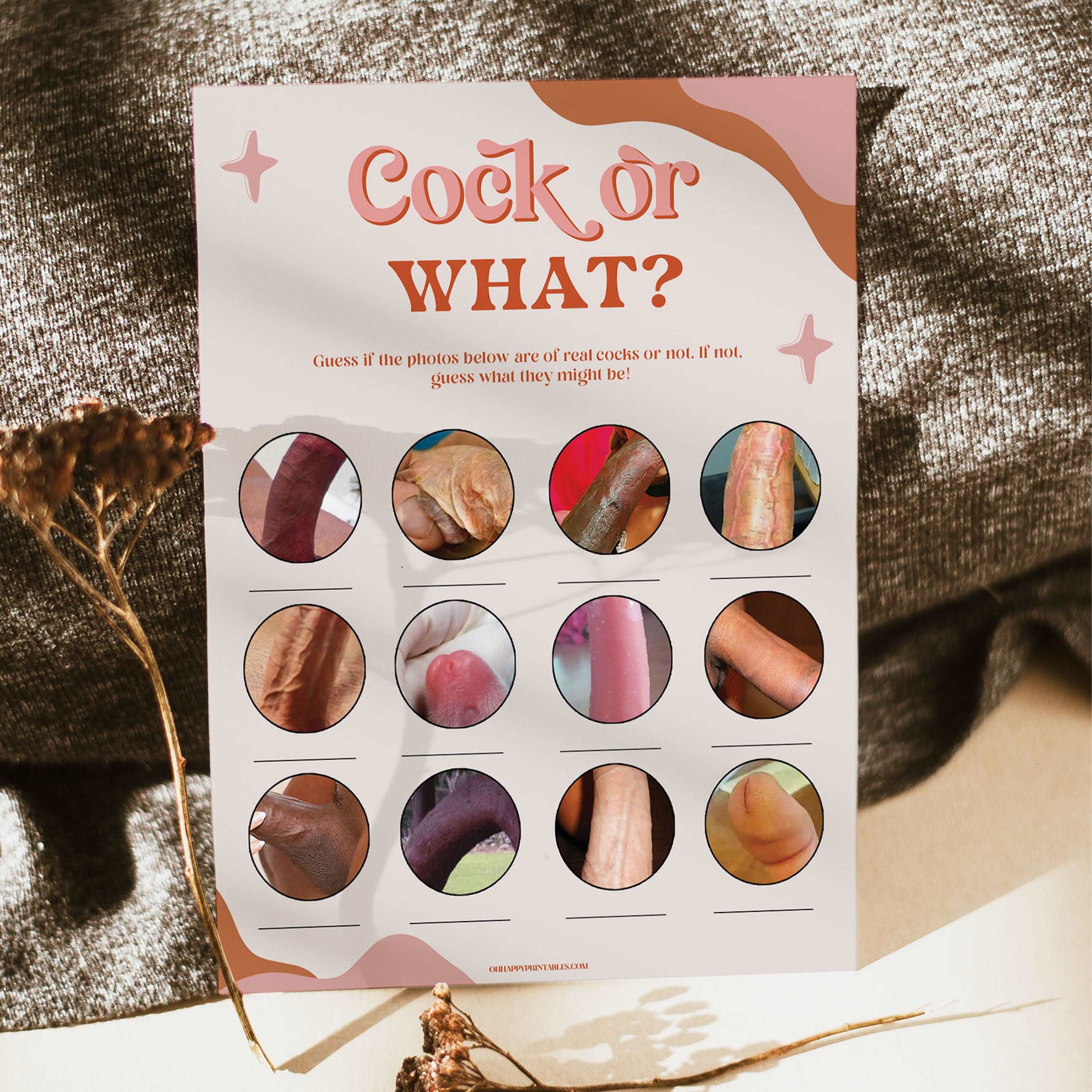 cock or what, dirty emoji pictionary, bachelorette party games, printable hen party games, bachelorette party ideas, 70s retro bridal shower, modern retro bachelorette games