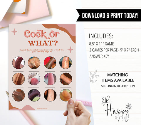 cock or what game, 70s retro bridal shower, retro bridal shower games, modern 70s bridal collection, 70s bridal shower, printable bridal games