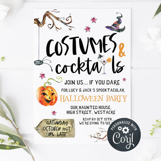 halloween printable invitations, editable halloween invitations, fun halloween invites, halloween invites, halloween ideas