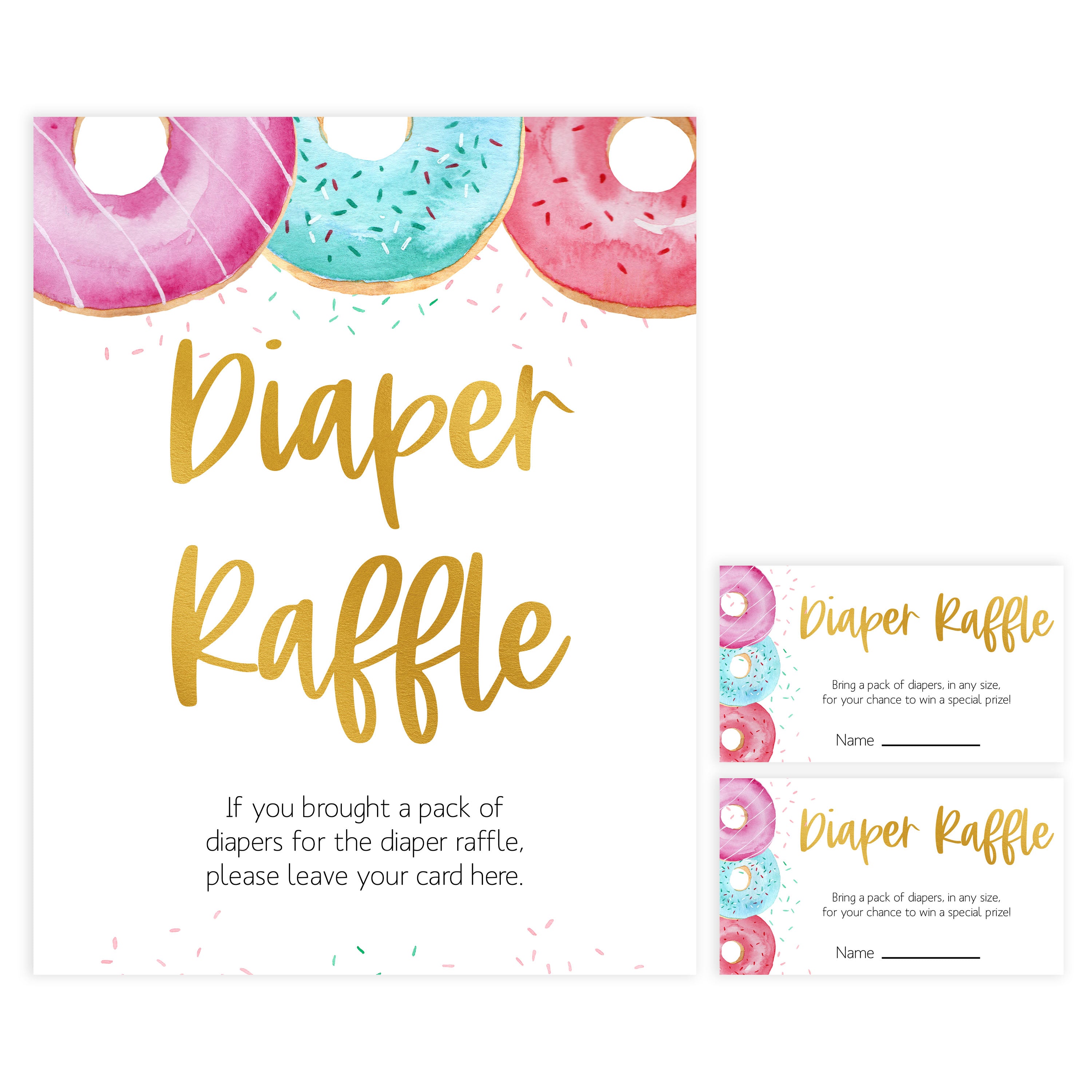 PRINTABLE Baby Shower Invitation, Diapers & Donuts