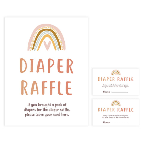diaper raffle game, Printable baby shower games, boho rainbow baby games, baby shower games, fun baby shower ideas, top baby shower ideas, boho rainbow baby shower, baby shower games, fun boho rainbow baby shower ideas