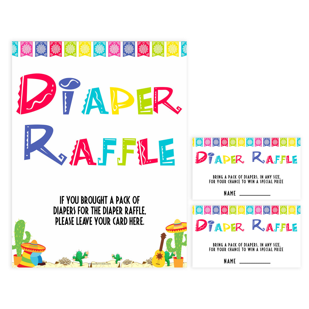 diaper raffle game, Printable baby shower games, Mexican fiesta fun baby games, baby shower games, fun baby shower ideas, top baby shower ideas, fiesta shower baby shower, fiesta baby shower ideas