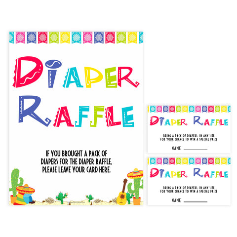 diaper raffle game, Printable baby shower games, Mexican fiesta fun baby games, baby shower games, fun baby shower ideas, top baby shower ideas, fiesta shower baby shower, fiesta baby shower ideas