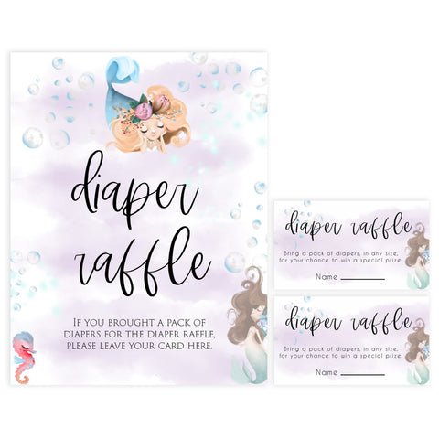 diaper raffle baby game, baby diaper raffle,  Printable baby shower games, little mermaid baby games, baby shower games, fun baby shower ideas, top baby shower ideas, little mermaid baby shower, baby shower games, pink hearts baby shower ideas