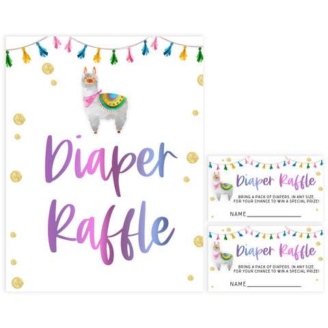 diaper raffle game, baby diaper raffle, Printable baby shower games, llama fiesta fun baby games, baby shower games, fun baby shower ideas, top baby shower ideas, Llama fiesta shower baby shower, fiesta baby shower ideas