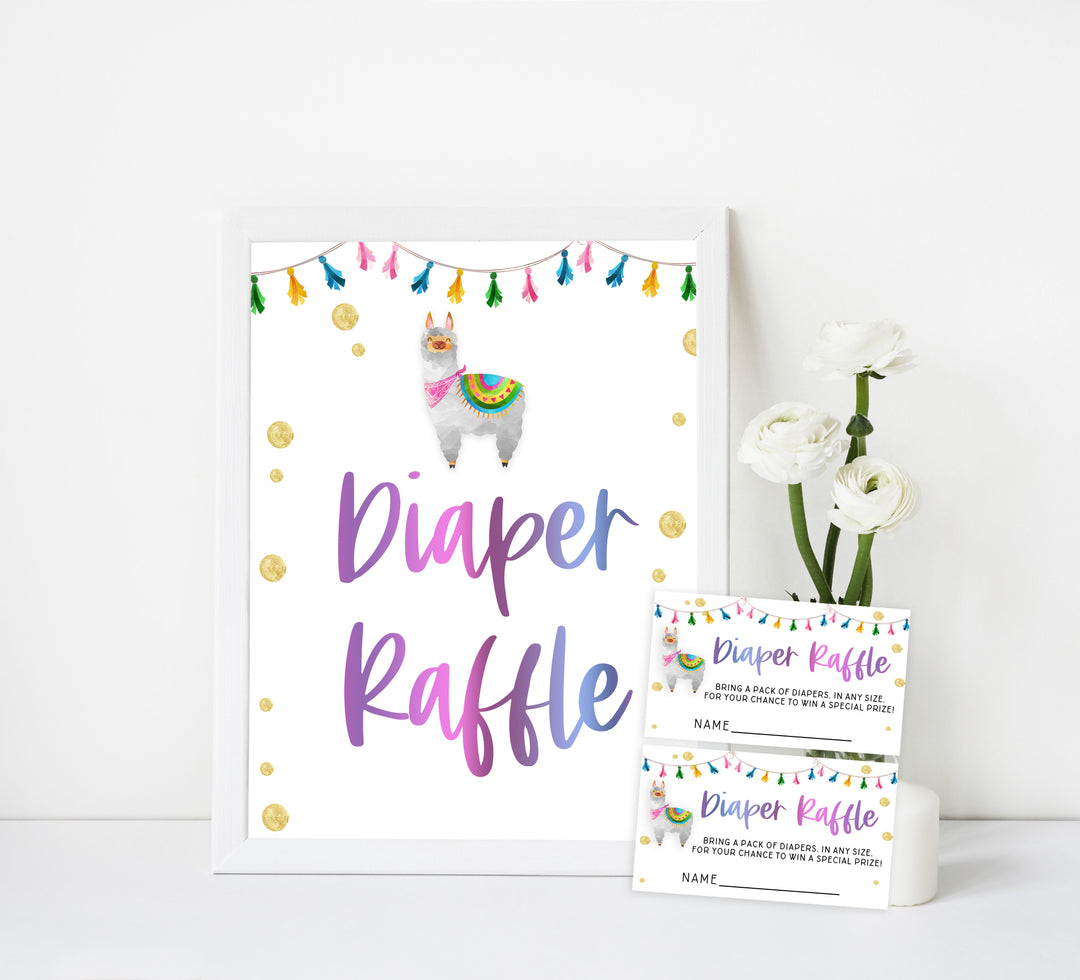 diaper raffle game, baby diaper raffle, Printable baby shower games, llama fiesta fun baby games, baby shower games, fun baby shower ideas, top baby shower ideas, Llama fiesta shower baby shower, fiesta baby shower ideas