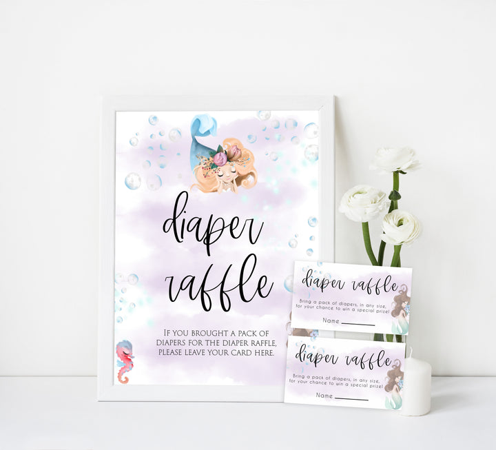 diaper raffle baby game, baby diaper raffle,  Printable baby shower games, little mermaid baby games, baby shower games, fun baby shower ideas, top baby shower ideas, little mermaid baby shower, baby shower games, pink hearts baby shower ideas