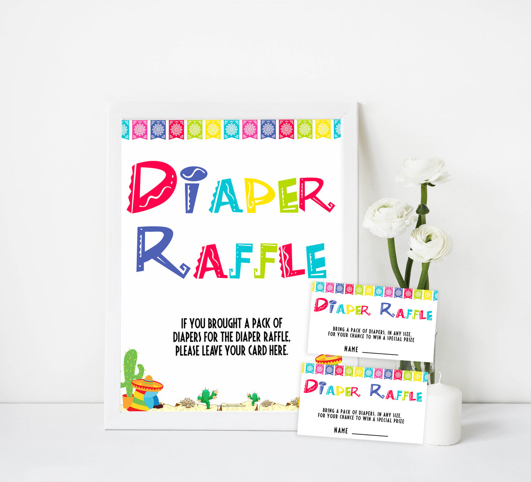 diaper raffle game, Printable baby shower games, Mexican fiesta fun baby games, baby shower games, fun baby shower ideas, top baby shower ideas, fiesta shower baby shower, fiesta baby shower ideas
