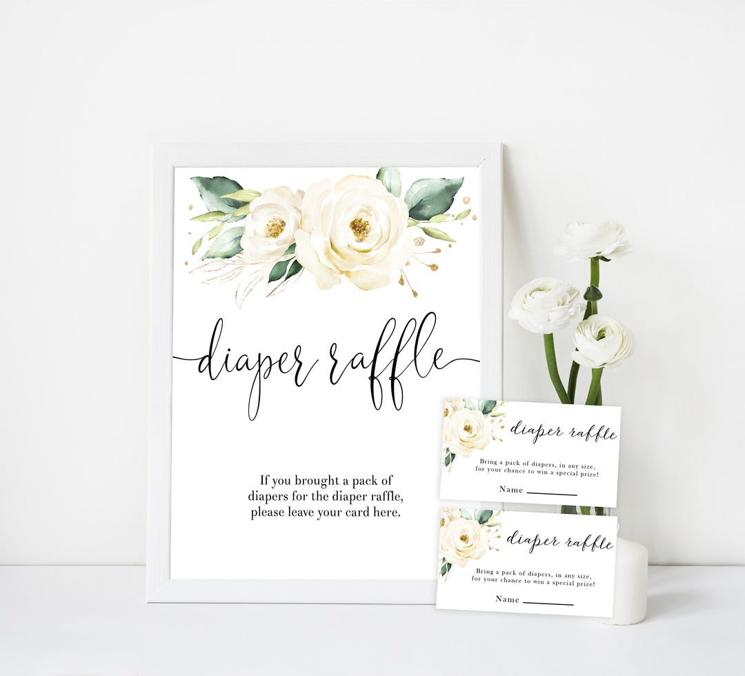 diaper raffle game, Printable baby shower games, shite floral baby games, baby shower games, fun baby shower ideas, top baby shower ideas, floral baby shower, baby shower games, fun floral baby shower ideas