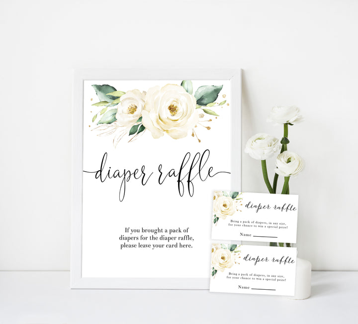 diaper raffle game, Printable baby shower games, shite floral baby games, baby shower games, fun baby shower ideas, top baby shower ideas, floral baby shower, baby shower games, fun floral baby shower ideas