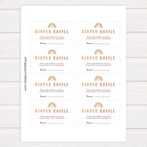 diaper raffle game, Printable baby shower games, boho rainbow baby games, baby shower games, fun baby shower ideas, top baby shower ideas, boho rainbow baby shower, baby shower games, fun boho rainbow baby shower ideas