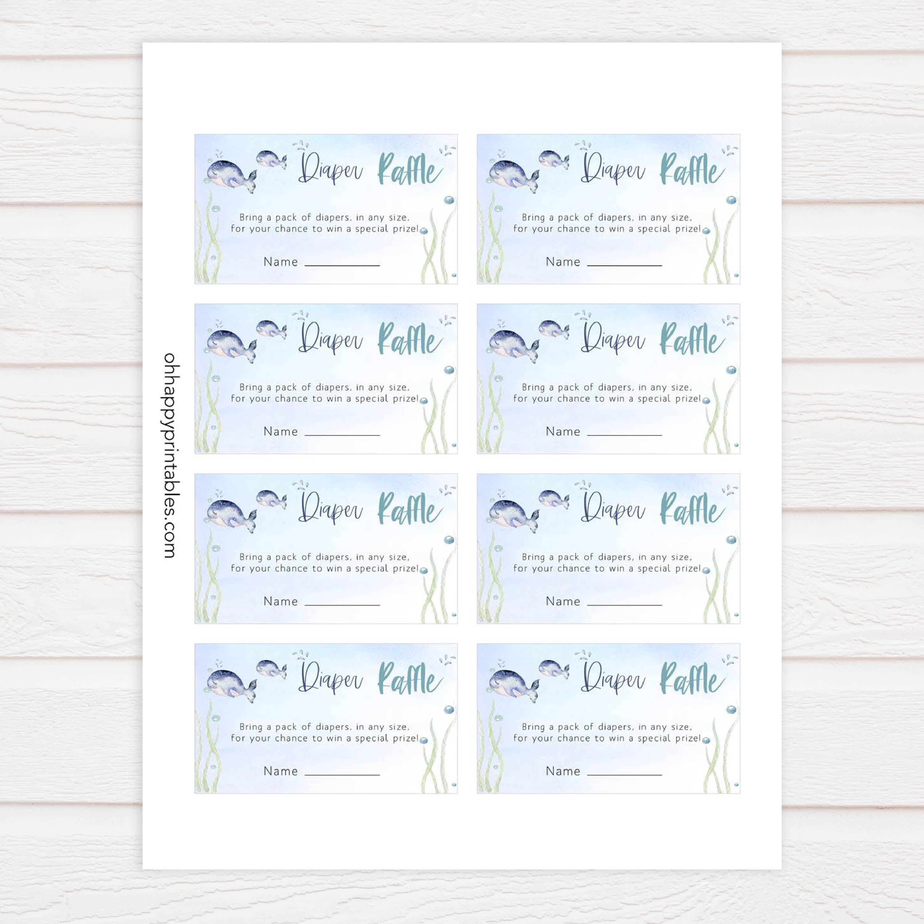 diaper raffle baby game, Printable baby shower games, whale baby games, baby shower games, fun baby shower ideas, top baby shower ideas, whale baby shower, baby shower games, fun whale baby shower ideas