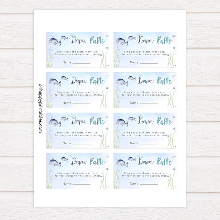 diaper raffle baby game, Printable baby shower games, whale baby games, baby shower games, fun baby shower ideas, top baby shower ideas, whale baby shower, baby shower games, fun whale baby shower ideas