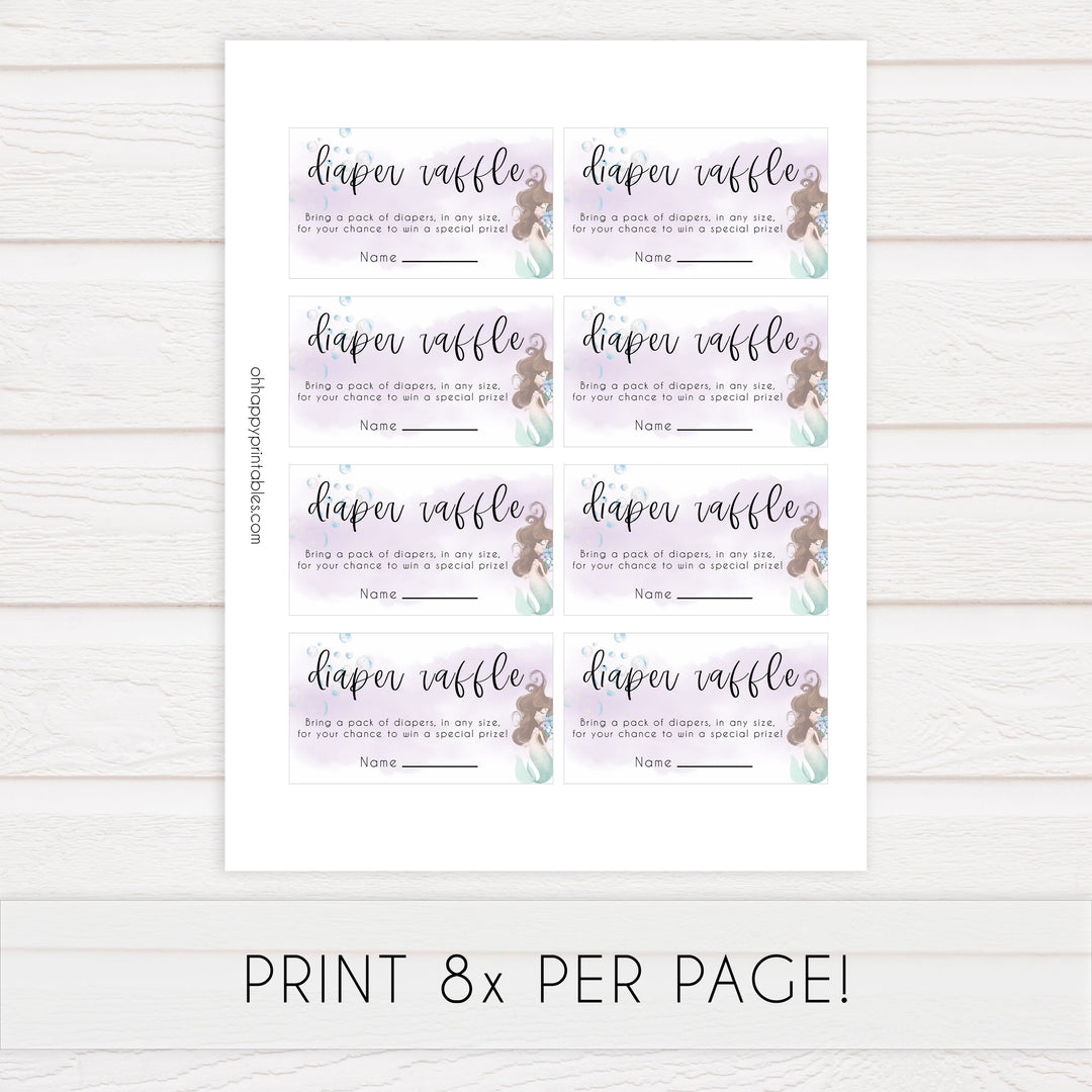 diaper raffle baby game, baby diaper raffle,  Printable baby shower games, little mermaid baby games, baby shower games, fun baby shower ideas, top baby shower ideas, little mermaid baby shower, baby shower games, pink hearts baby shower ideas