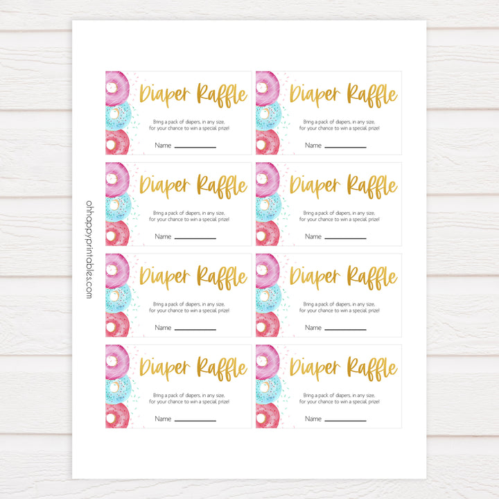diaper raffle baby game, Printable baby shower games, donut baby games, baby shower games, fun baby shower ideas, top baby shower ideas, donut sprinkles baby shower, baby shower games, fun donut baby shower ideas