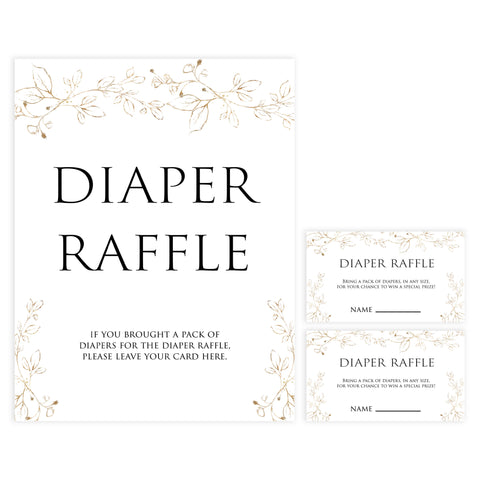 diaper raffle game, Printable baby shower games, gold leaf baby games, baby shower games, fun baby shower ideas, top baby shower ideas, gold leaf baby shower, baby shower games, fun gold leaf baby shower ideas